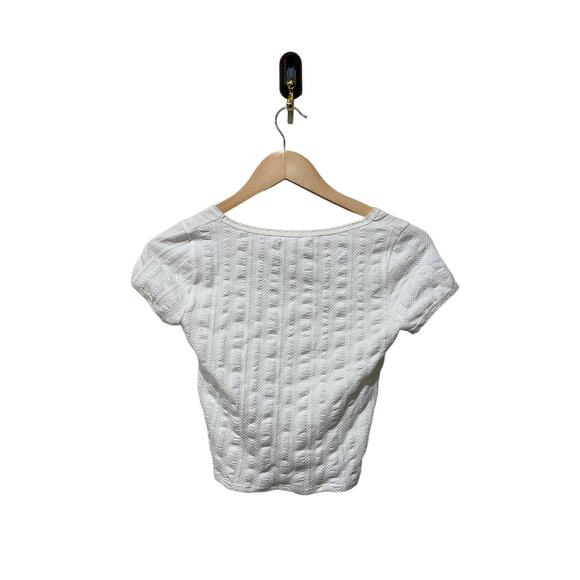 Madewell Pointelle Scoopneck Crop Tee Size XXS - Picture 6 of 6